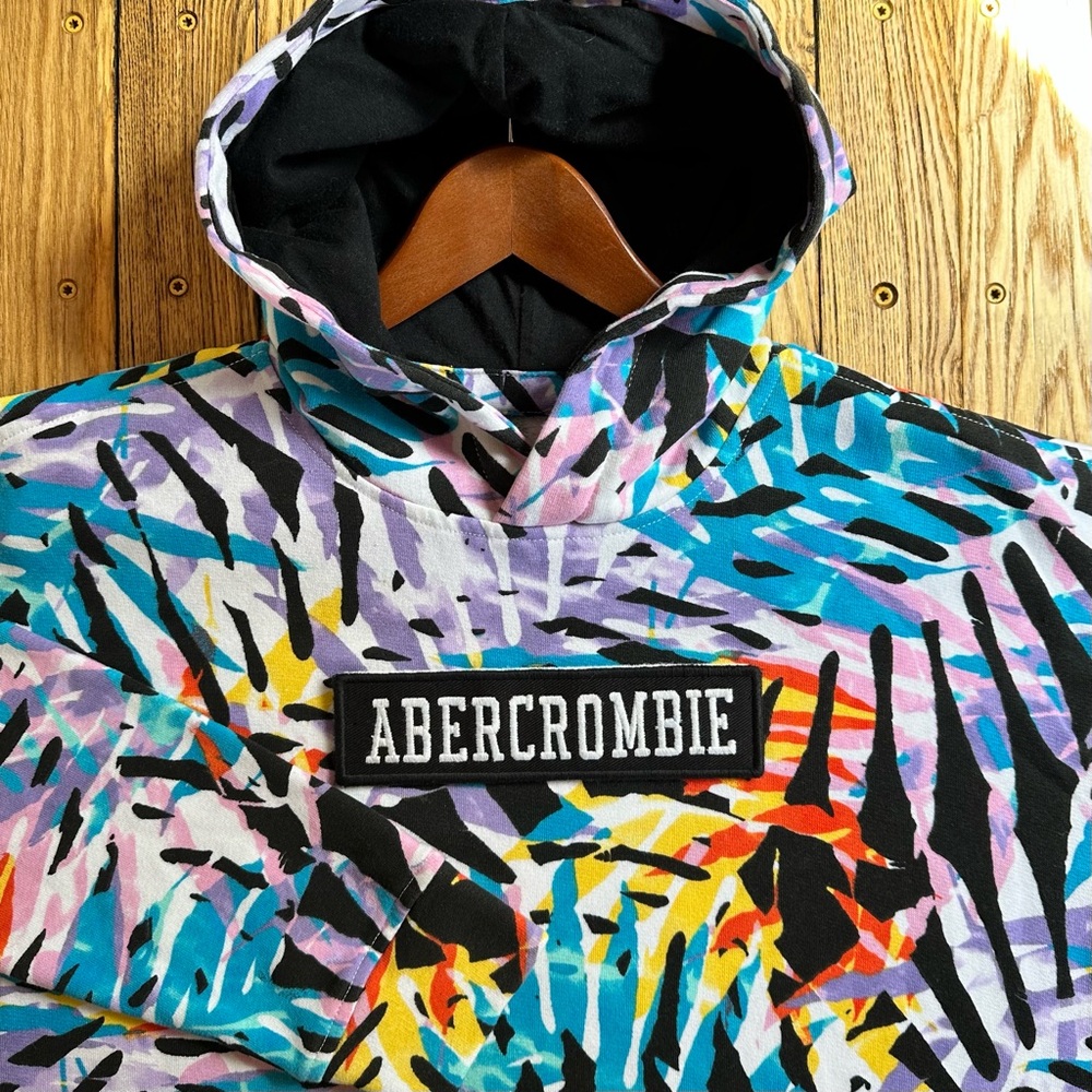 Abercrombie Kids Pull Over Hoodie Multi Color Removable Logo Size 15/16